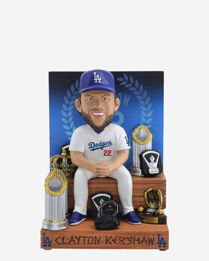 Clayton Kershaw Los Angeles Dodgers Award Collection Mini Bobblehead Scene FOCO - FOCO.com