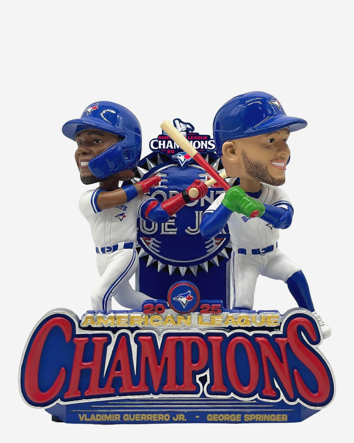 Vladimir Guerrero Jr & George Springer Toronto Blue Jays 2025 American League Champions Dual Bobblehead FOCO - FOCO.com