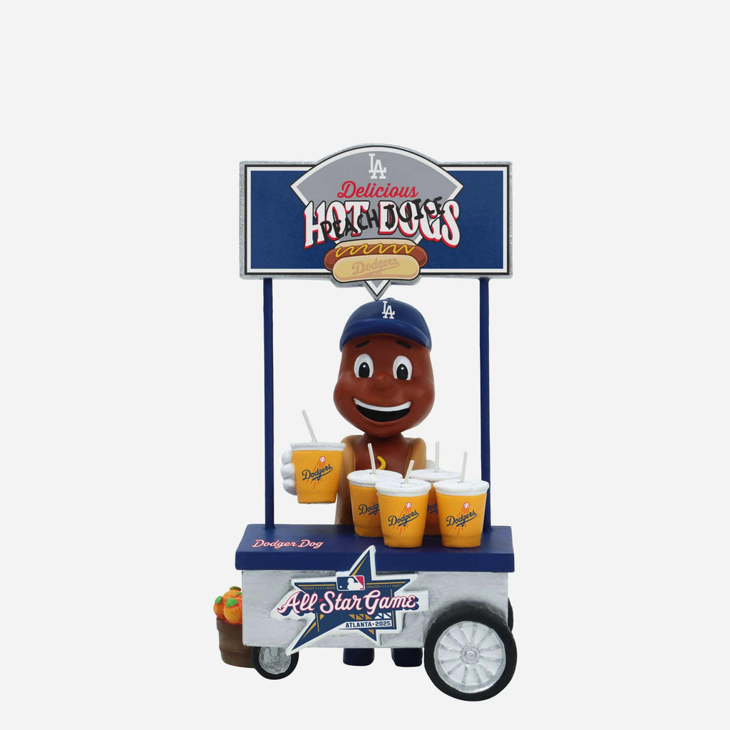Dodger Dog Los Angeles Dodgers 2025 MLB All-Star Peach Mascot Mini Bobblehead Scene FOCO - FOCO.com