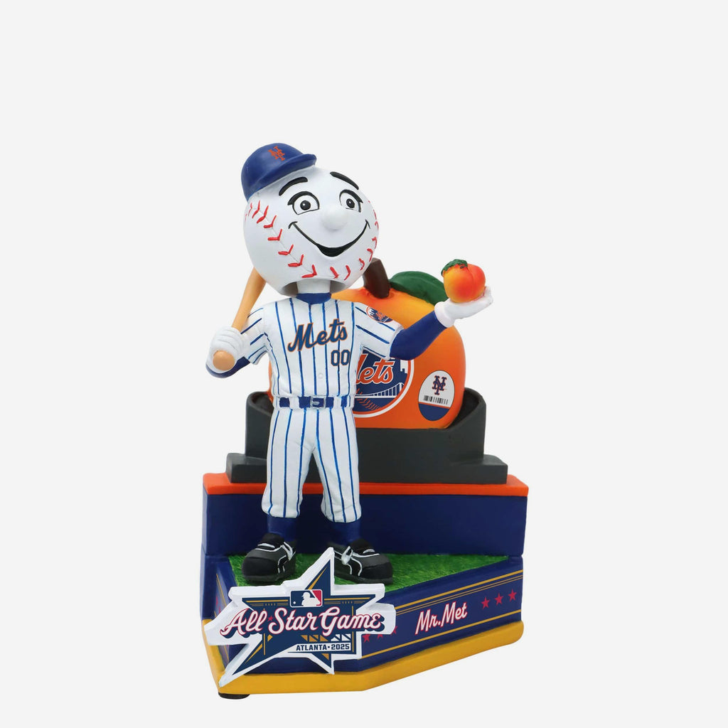 Mr Met New York Mets 2025 MLB All-Star Peach Mascot Mini Bobblehead Scene FOCO - FOCO.com