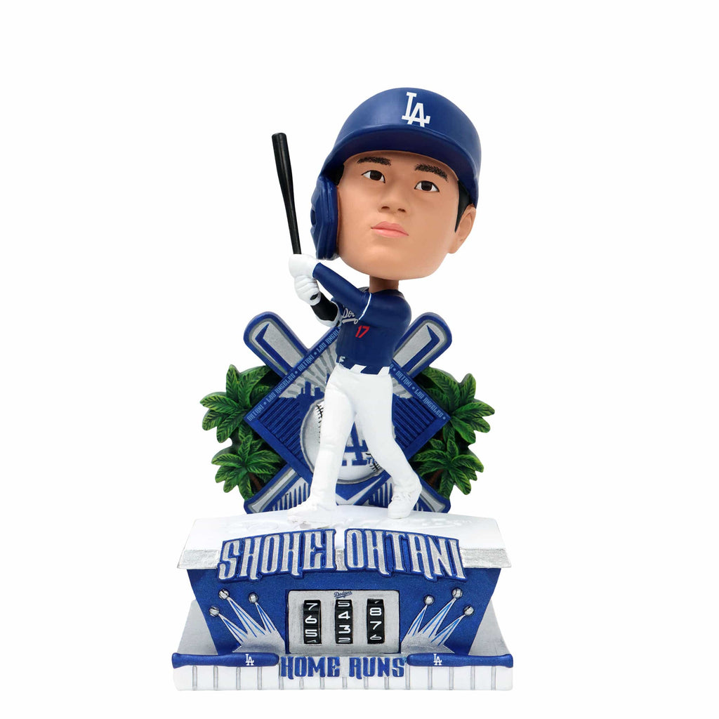 Shohei Ohtani Los Angeles Dodgers Blue Uniform Home Run Counter Medium Bighead Bobblehead
