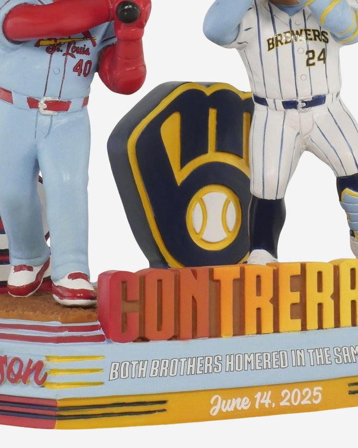 Willson Contreras & William Contreras St Louis Cardinals & Milwaukee Brewers Brothers Home Run Dual Bobblehead FOCO - FOCO.com