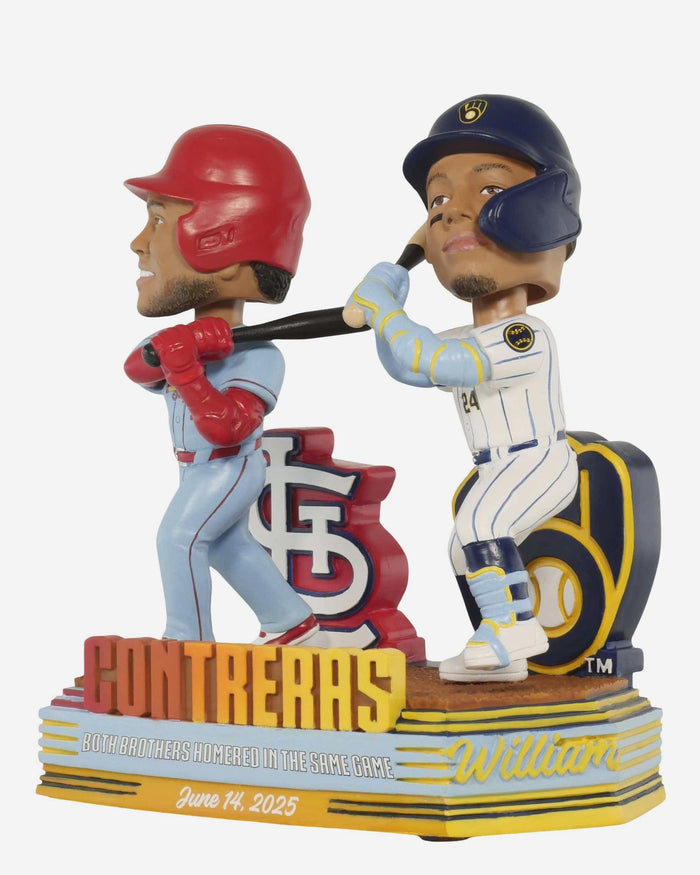 Willson Contreras & William Contreras St Louis Cardinals & Milwaukee Brewers Brothers Home Run Dual Bobblehead FOCO - FOCO.com