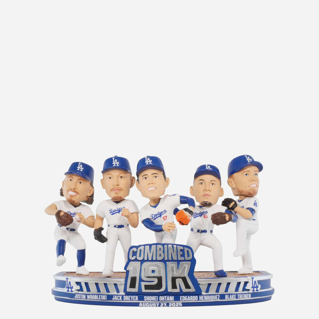 Los Angeles Dodgers 19 Strikeouts Franchise Record Mini Bobblehead Scene FOCO - FOCO.com