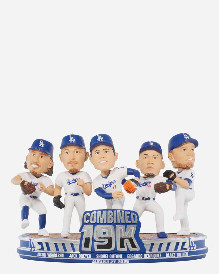 Los Angeles Dodgers 19 Strikeouts Franchise Record Mini Bobblehead Scene FOCO - FOCO.com