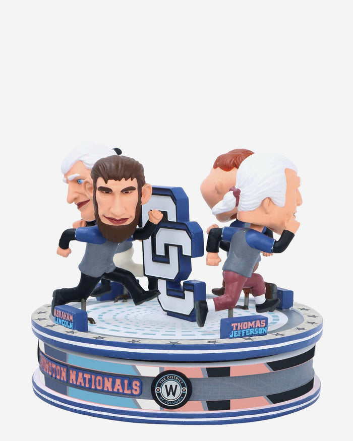 Washington Nationals 2025 City Connect Racing Presidents Spinner Mini Bobblehead Scene FOCO - FOCO.com