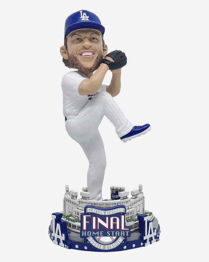 Clayton Kershaw Los Angeles Dodgers Final Dodger Stadium Home Start Bobblehead FOCO - FOCO.com