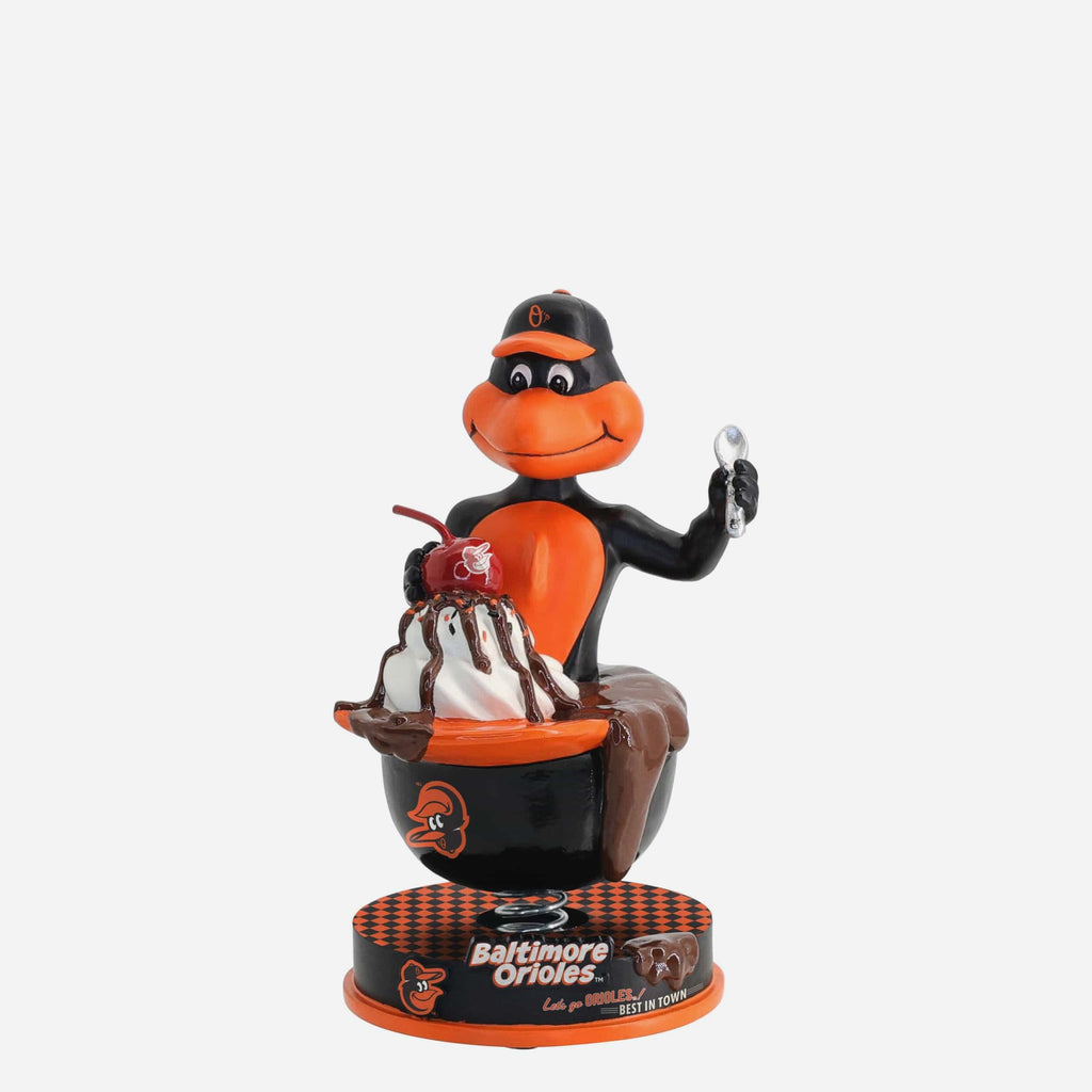 The Oriole Bird Baltimore Orioles Ice Cream Helmet Mascot Bobblehead FOCO - FOCO.com
