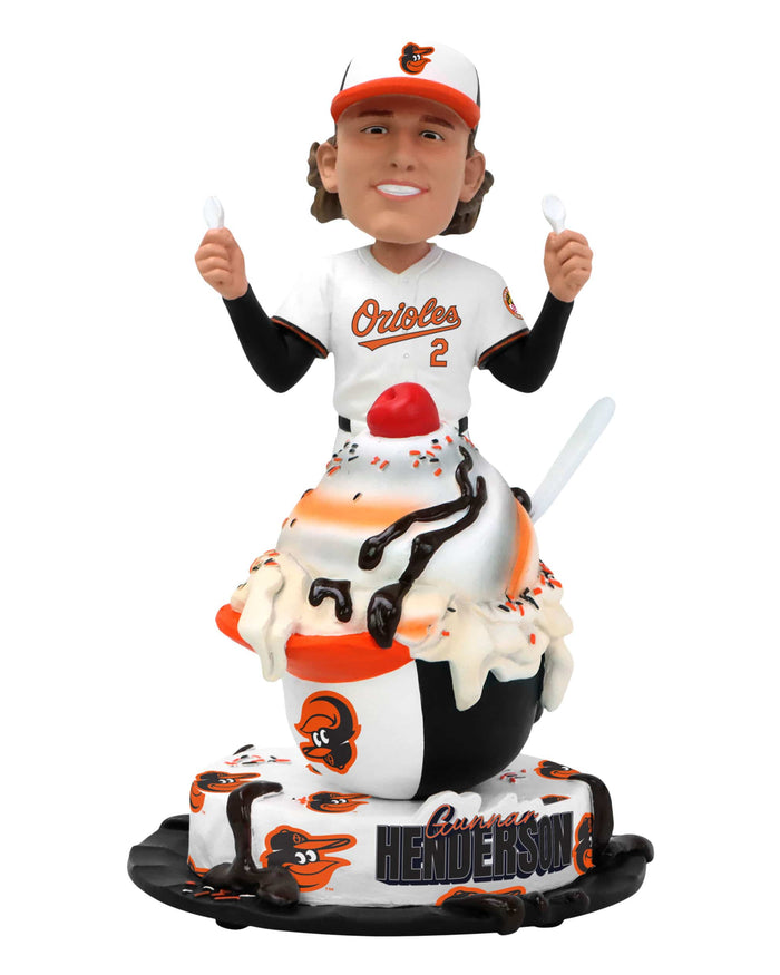 Gunnar Henderson Baltimore Orioles Ice Cream Helmet Bobblehead