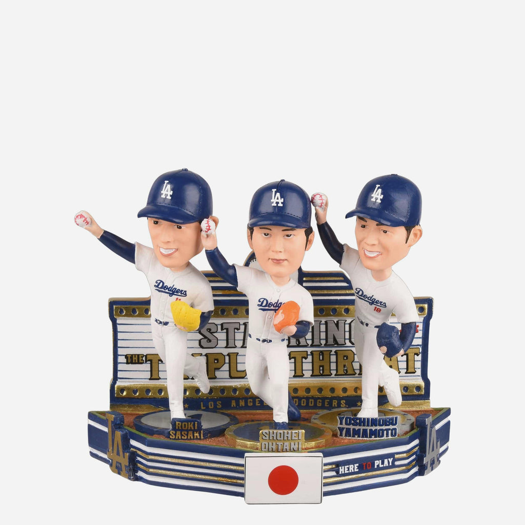 Roki Sasaki & Shohei Ohtani & Yoshinobu Yamamoto Los Angeles Dodgers Japan's Big Arms Bobblehead FOCO - FOCO.com