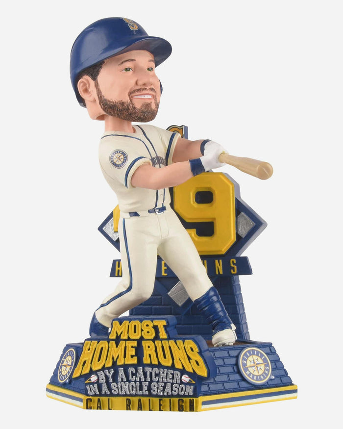 Cal Raleigh Seattle Mariners Single Season Catcher Home Run MLB Record Bobblehead FOCO - FOCO.com