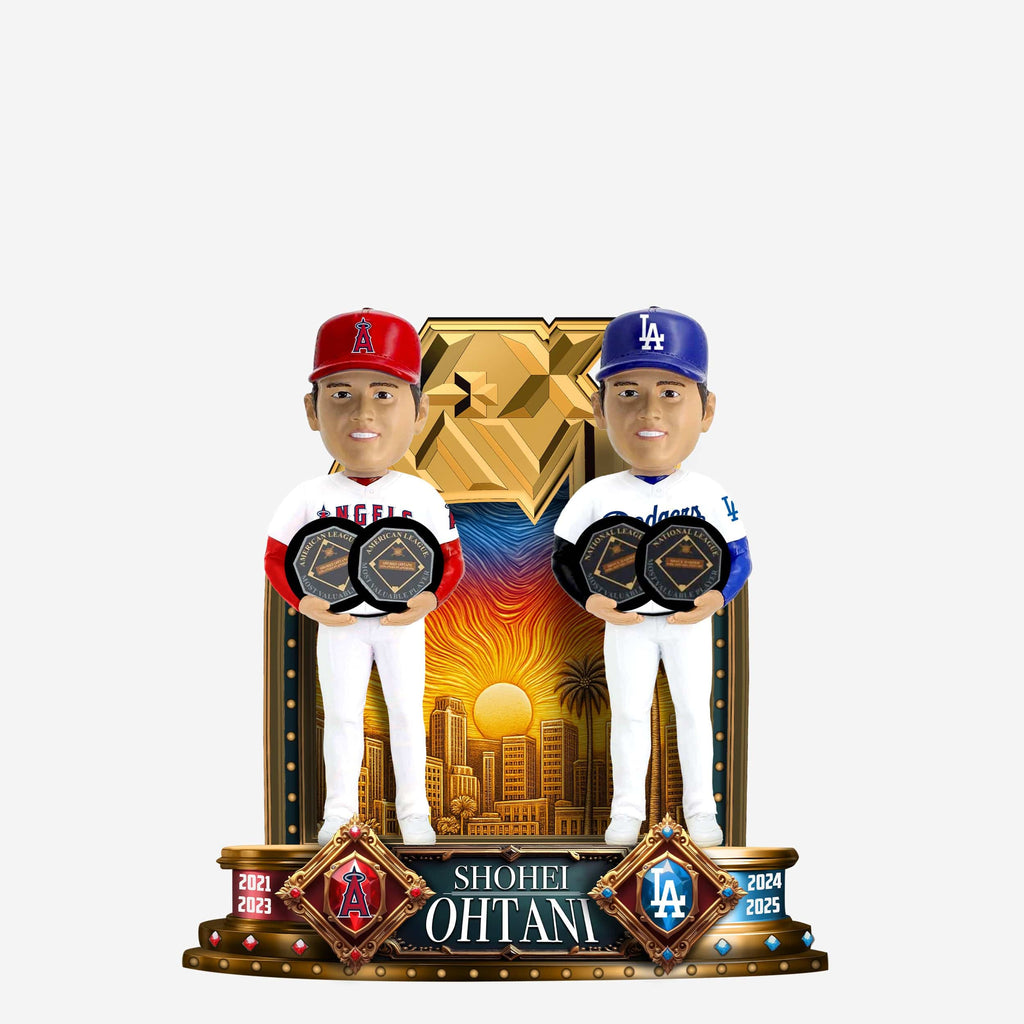 Shohei Ohtani Los Angeles Angels & Los Angeles Dodgers 4x MVP Dual Bobblehead FOCO - FOCO.com