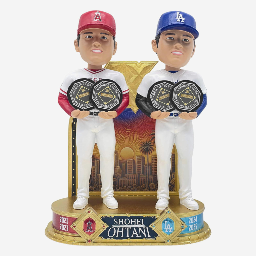 Shohei Ohtani Los Angeles Angels & Los Angeles Dodgers 4x MVP Dual Bobblehead FOCO - FOCO.com