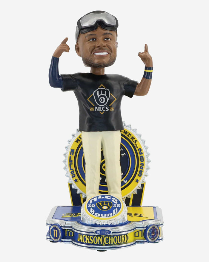 Jackson Chourio Milwaukee Brewers 2025 NLCS Playoff Bound Bobblehead FOCO - FOCO.com