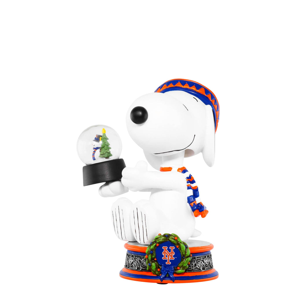New York Mets Snoopy Peanuts Snow Globe Bobblehead FOCO - FOCO.com