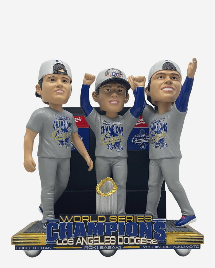 Los Angeles Dodgers 2025 World Series Champions Comeback of the Ages Locker Room Mini Bobblehead Scene FOCO - FOCO.com
