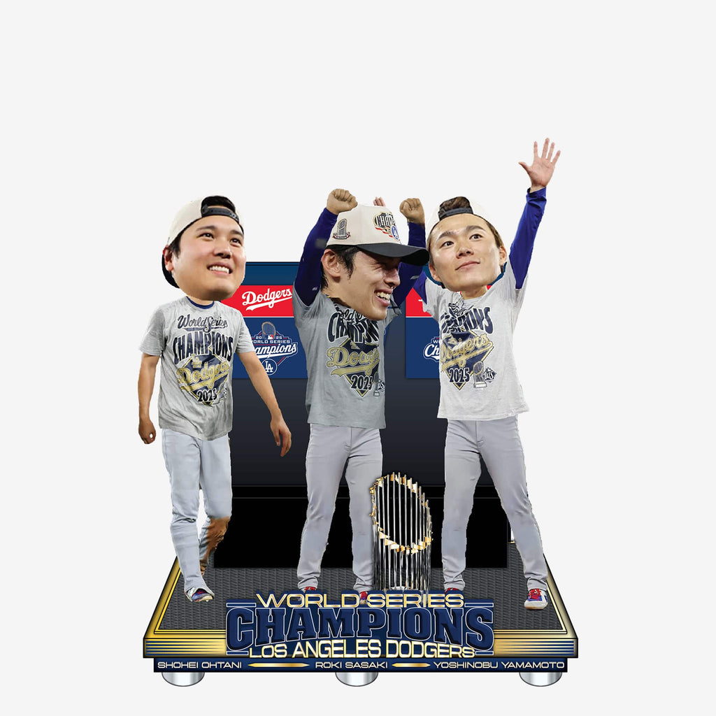 Los Angeles Dodgers 2025 World Series Champions Comeback of the Ages Locker Room Mini Bobblehead Scene