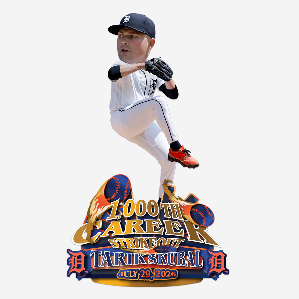 Tarik Skubal Detroit Tigers 1,000th Career Strikeouts Milestone Bobblehead FOCO - FOCO.com