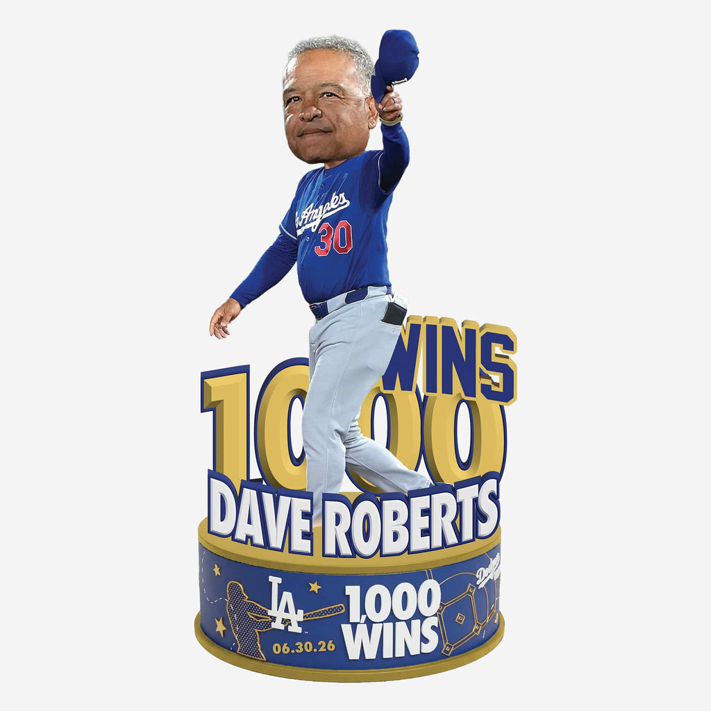Dave Roberts Los Angeles Dodgers 1,000 Career Wins Bobblehead FOCO - FOCO.com