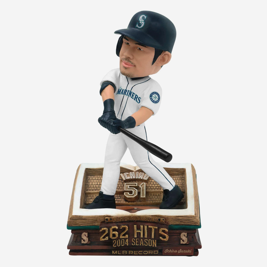 Ichiro Suzuki Seattle Mariners Single-Season Hits Record Book Bobblehead FOCO - FOCO.com