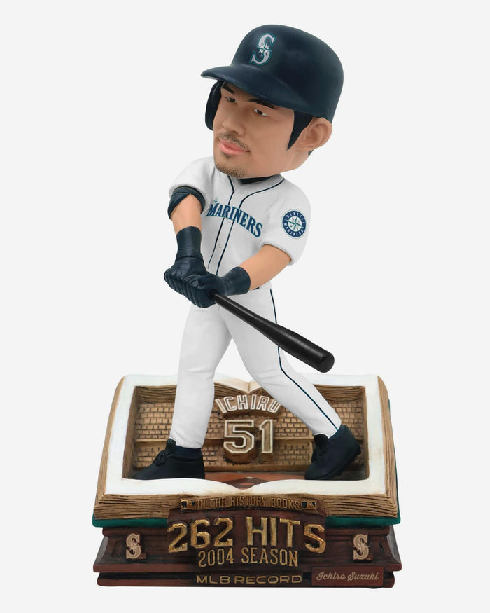 Ichiro Suzuki Seattle Mariners Single-Season Hits Record Book Bobblehead FOCO - FOCO.com