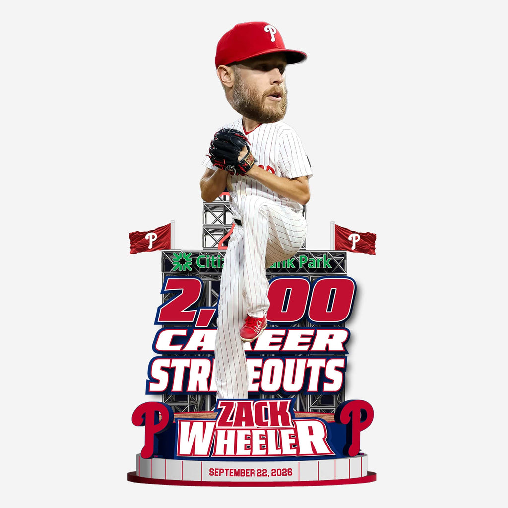 Zack Wheeler Philadelphia Phillies 2,000th Strikeout Bobblehead FOCO - FOCO.com