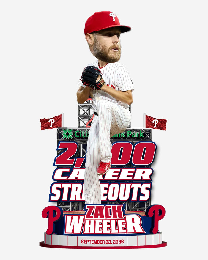 Zack Wheeler Philadelphia Phillies 2,000th Strikeout Bobblehead FOCO - FOCO.com