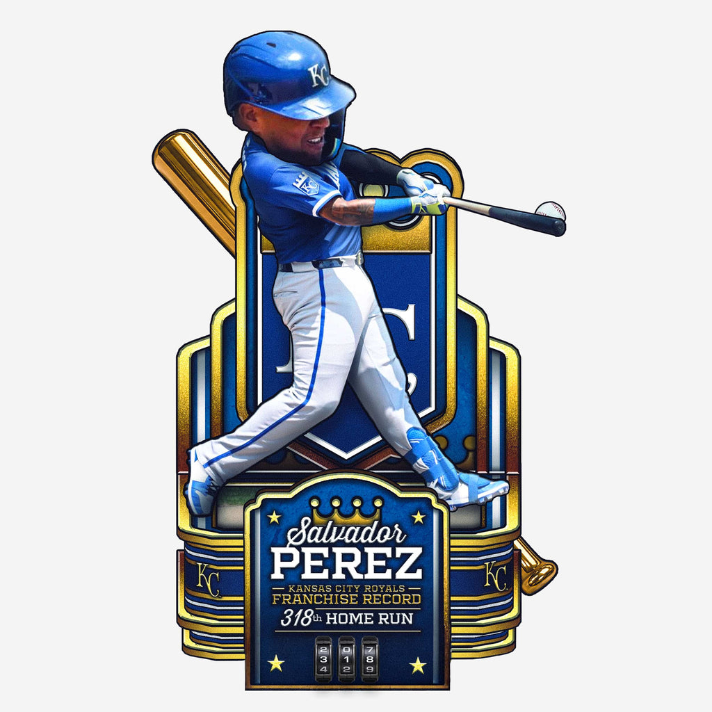 Salvador Perez Kansas City Royals All-Time Franchise Home Run Leader Counter Bobblehead FOCO - FOCO.com