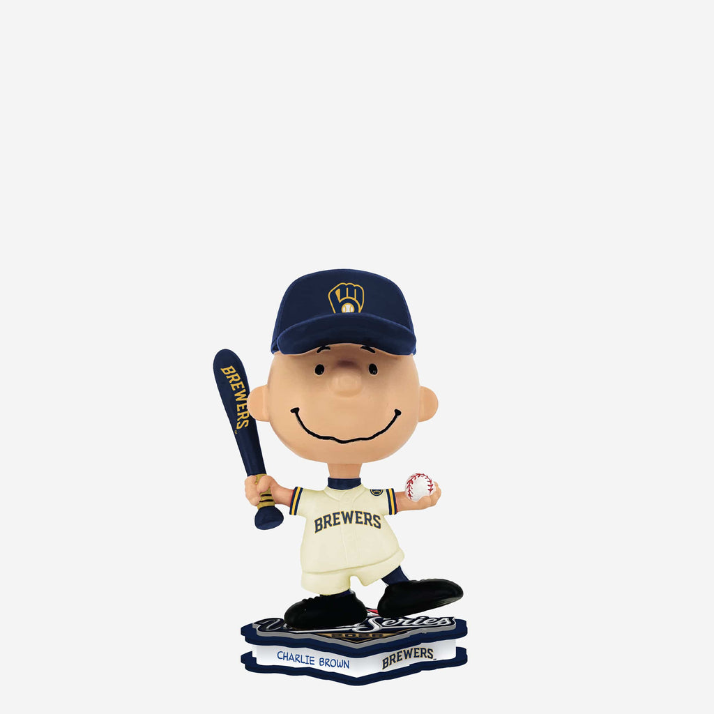 Milwaukee Brewers Charlie Brown Peanuts 2026 World Series Bound Mini Bighead Bobblehead FOCO - FOCO.com