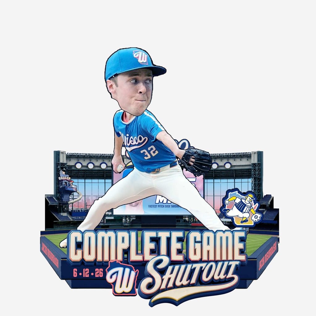 Jacob Misiorowski Milwaukee Brewers Complete Game Shutout Bobblehead FOCO - FOCO.com