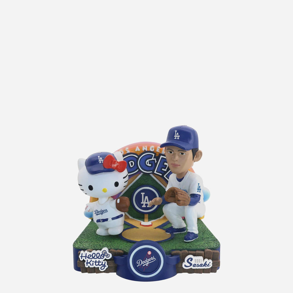 Roki Sasaki & Hello Kitty® Los Angeles Dodgers Dual Mini Bobblehead Scene FOCO - FOCO.com