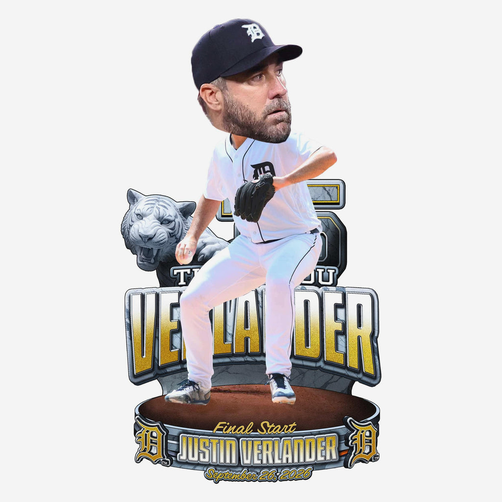 Justin Verlander Detroit Tigers Final Career Regular Season Start Bobblehead FOCO - FOCO.com