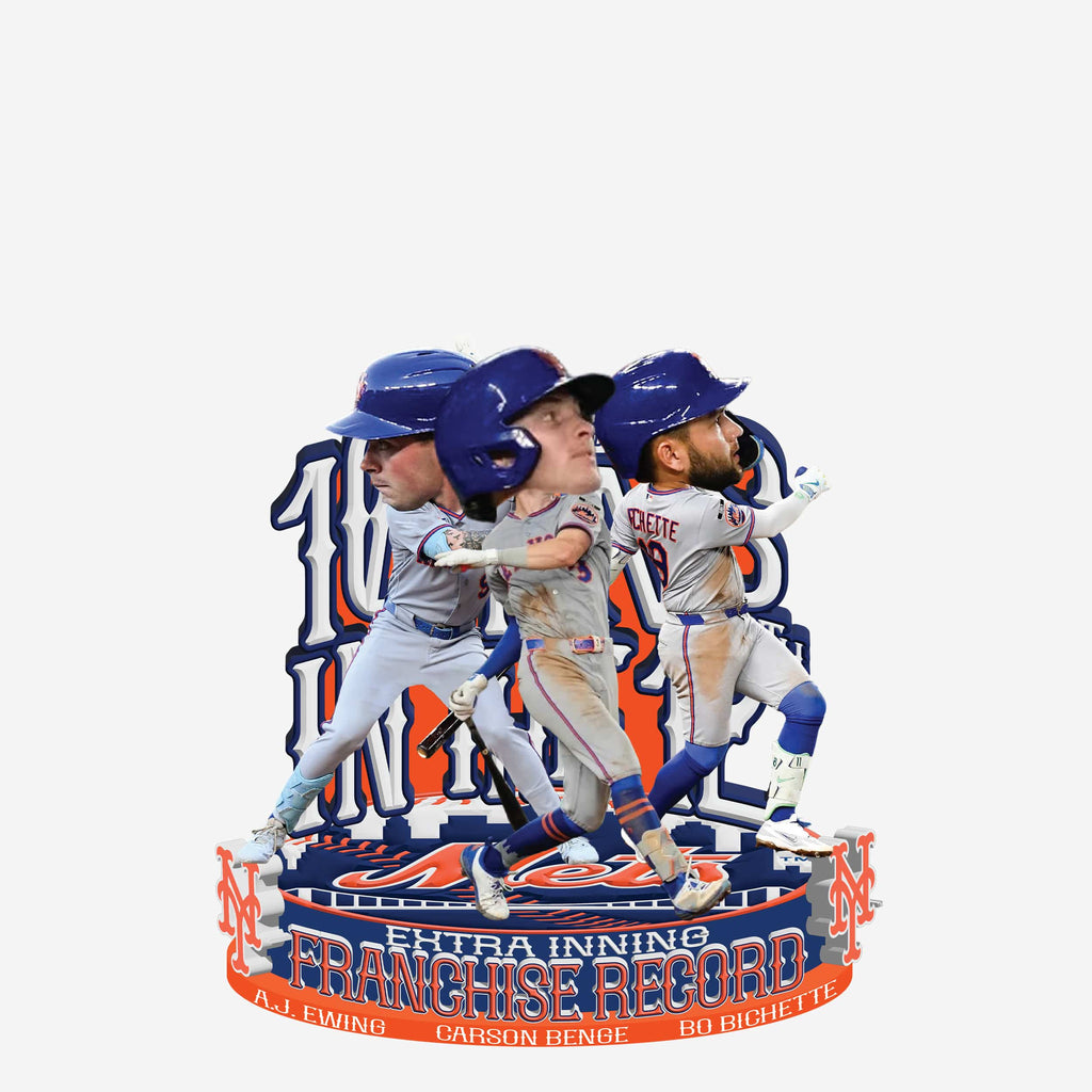 New York Mets Extra-Inning Win Franchise Record Mini Bobblehead Scene FOCO - FOCO.com