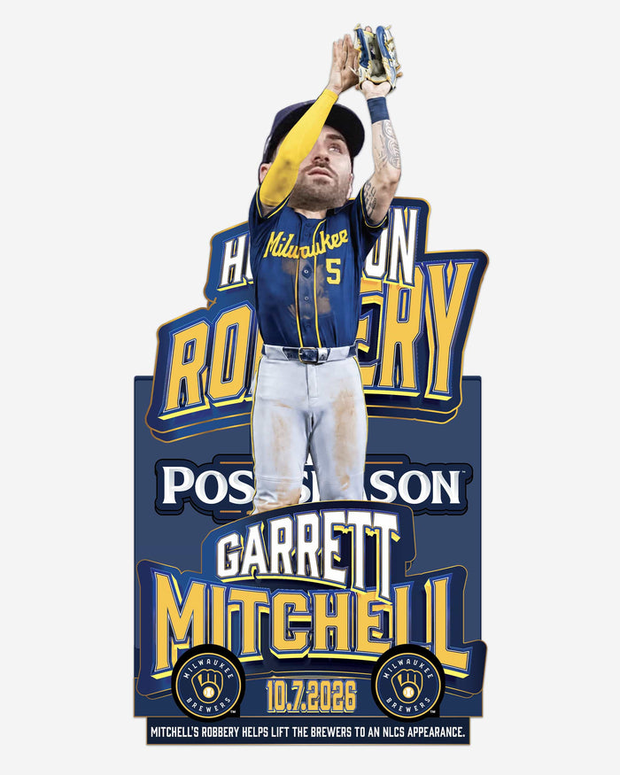 Garrett Mitchell Milwaukee Brewers 2026 NLDS Home Run Robbery Bobblehead FOCO - FOCO.com