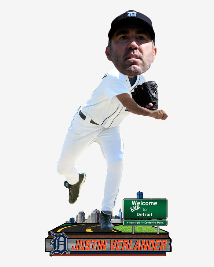 Justin Verlander Detroit Tigers Welcome Back Next Stop Bobblehead FOCO - FOCO.com