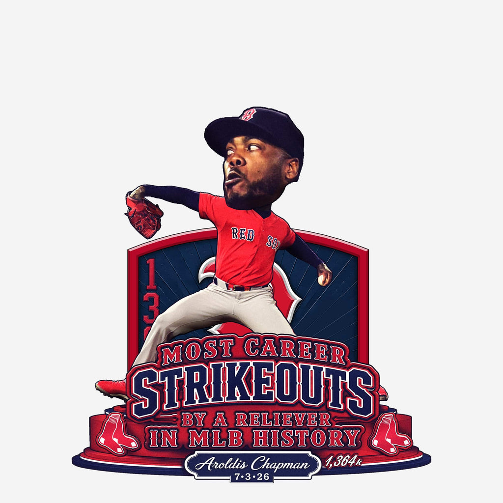 Aroldis Chapman Boston Red Sox MLB Record for Most Reliever Strikeouts Bobblehead FOCO - FOCO.com