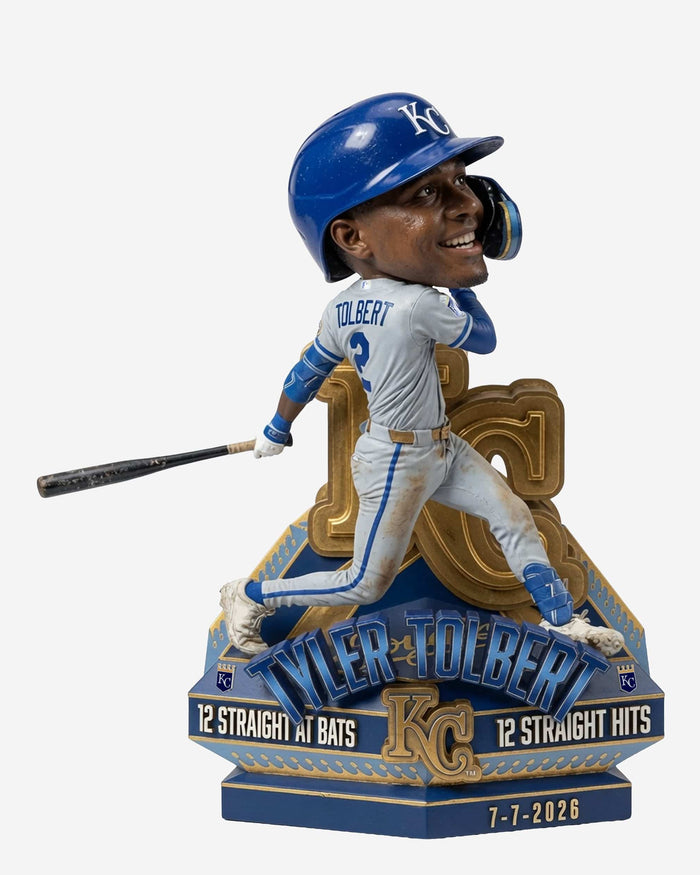 Tyler Tolbert Kansas City Royals 12 Straight Hits Record Bobblehead
