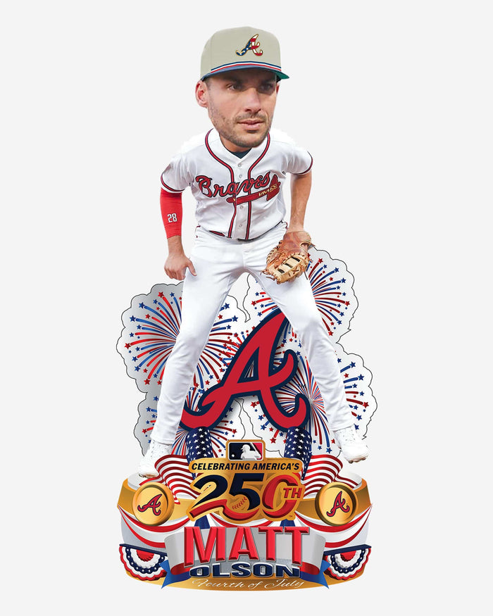 Matt Olson Atlanta Braves USA 250 Fourth of July Jersey Bobblehead