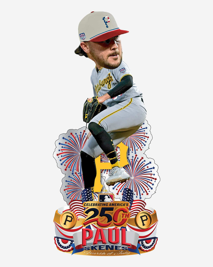 Paul Skenes Pittsburgh Pirates USA 250 Fourth of July Jersey Bobblehead