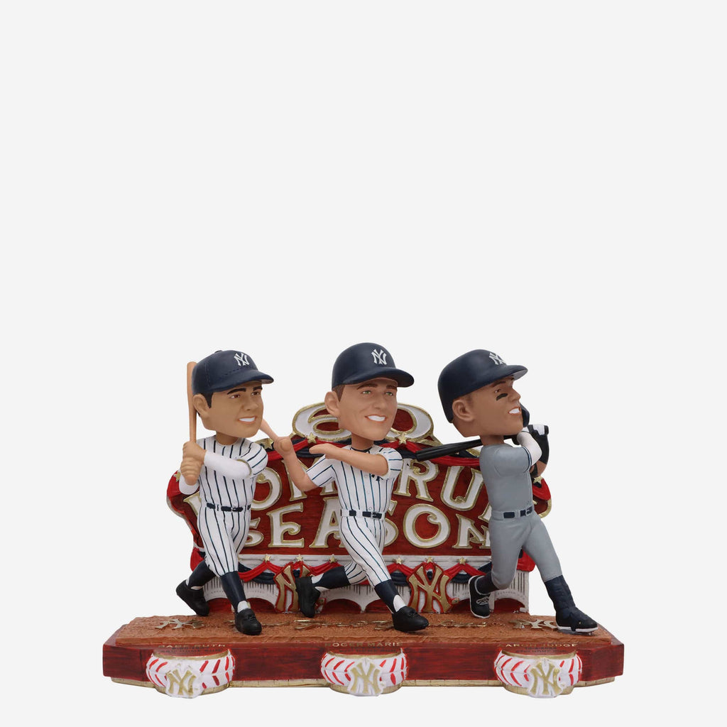 Babe Ruth & Roger Maris & Aaron Judge New York Yankees 60 Home Run Club Triple Bobblehead FOCO - FOCO.com