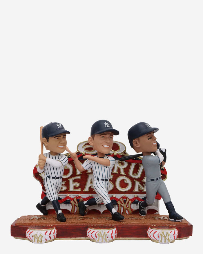 Babe Ruth & Roger Maris & Aaron Judge New York Yankees 60 Home Run Club Triple Bobblehead FOCO - FOCO.com