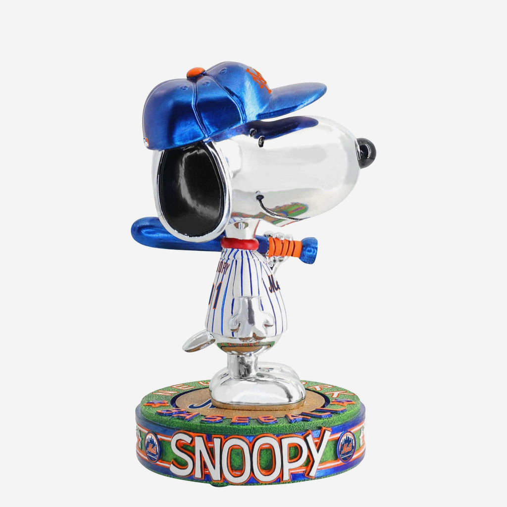 New York Mets Snoopy Peanuts Electroplated Bighead Bobblehead FOCO - FOCO.com