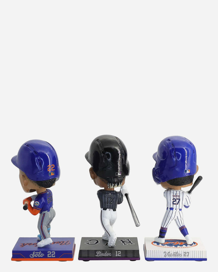 Francisco Lindor & Juan Soto & Mark Vientos New York Mets 3 Pack Mini Bighead Bobblehead Set FOCO - FOCO.com