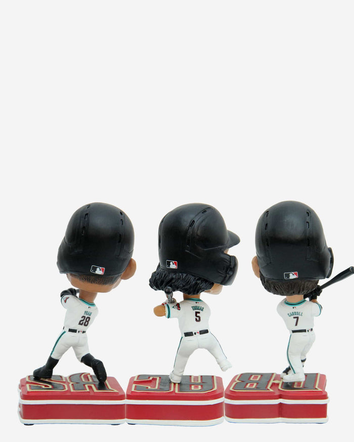 Corbin Carroll & Alek Thomas & Tommy Pham Arizona Diamondbacks Connecting Base 3 Pack Mini Bighead Bobblehead Set FOCO - FOCO.com