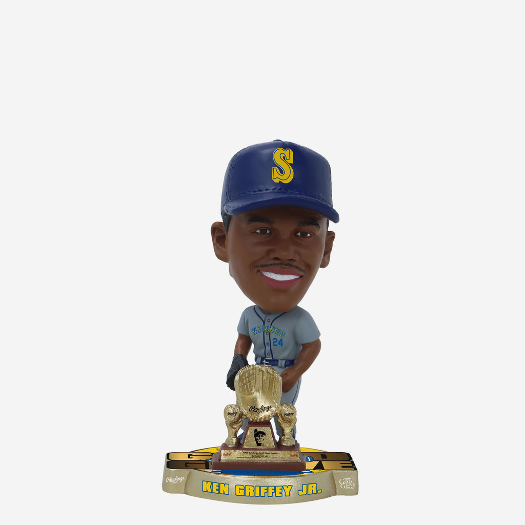 Ken Griffey Jr Seattle Mariners 1990 Gold Glove Mini Bighead Bobblehead