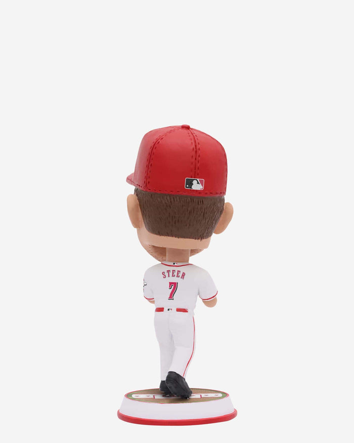 Spencer Steer Cincinnati Reds Fielding Pose Field Stripe Mini Bighead Bobblehead FOCO - FOCO.com