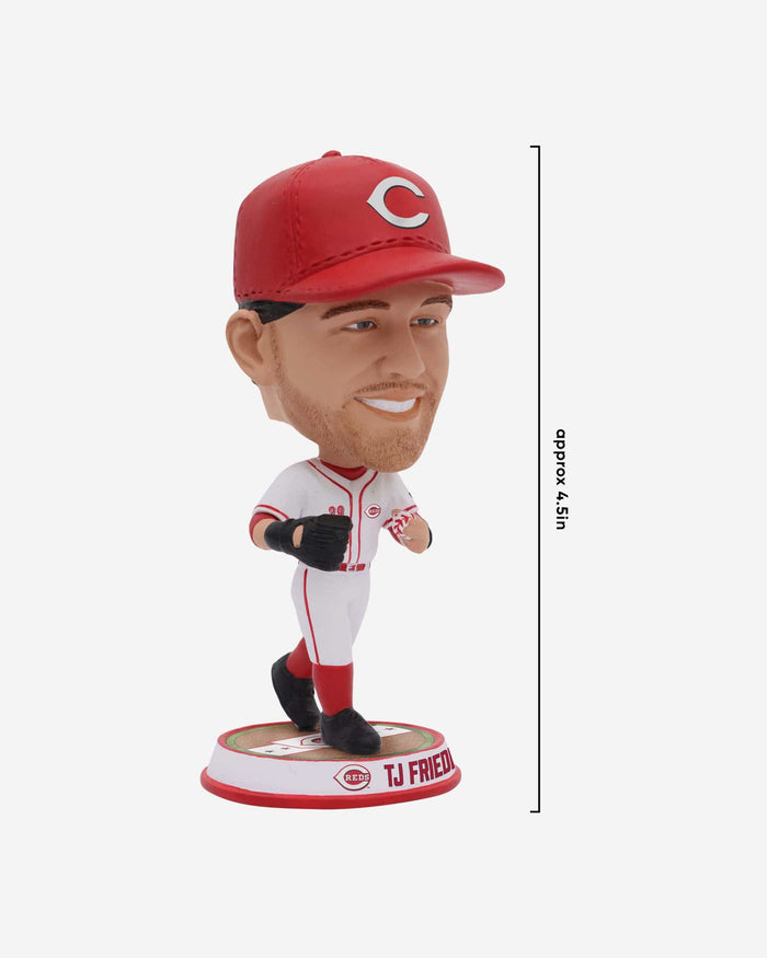TJ Friedl Cincinnati Reds Fielding Pose Field Stripe Mini Bighead Bobblehead FOCO - FOCO.com