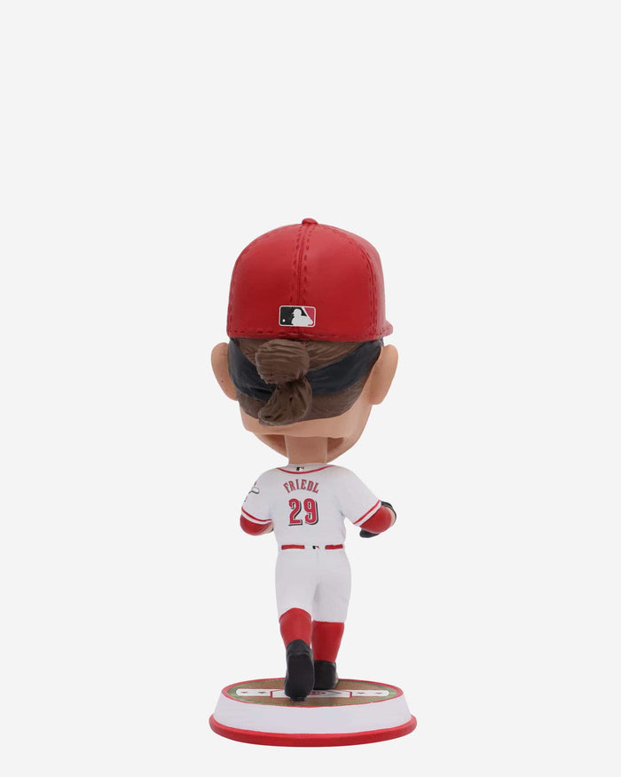 TJ Friedl Cincinnati Reds Fielding Pose Field Stripe Mini Bighead Bobblehead FOCO - FOCO.com