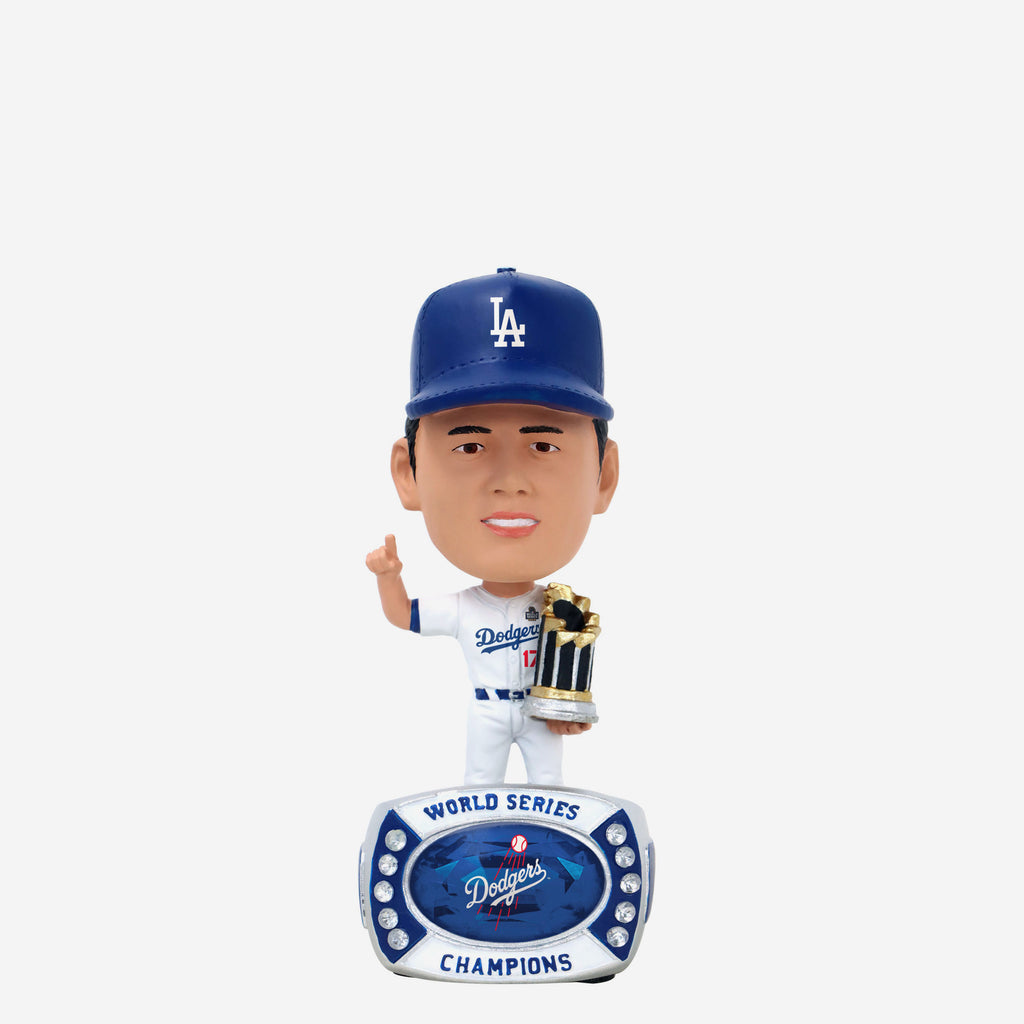 Shohei Ohtani Los Angeles Dodgers 2024 World Series Champions Ring Base Mini Bighead Bobblehead FOCO - FOCO.com