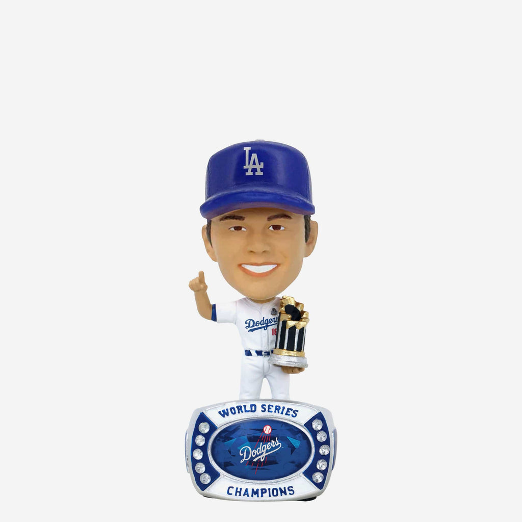 Yoshinobu Yamamoto Los Angeles Dodgers 2024 World Series Champions Ring Base Mini Bighead Bobblehead FOCO - FOCO.com